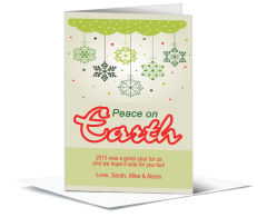 Christmas Peaceful Snowflake Ornaments Card 5.50